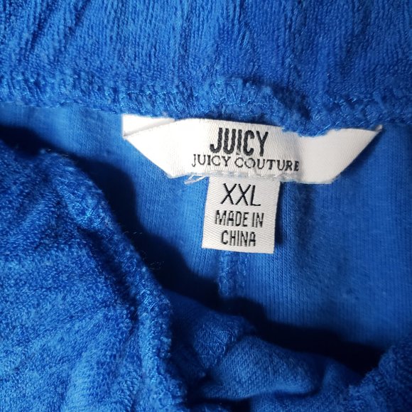 Juicy Couture Women's Royal Blue Terrycloth Shorts Sz 2X - Picture 5 of 5